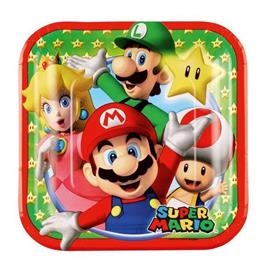 Pratos Quadrados Pequenos Super Mário
