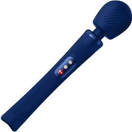 FÁBRICA DIVERTIDA - VIM SILICONE RECARREGÁVEL VIBRATÓRIA PESADA RUMBLE WAND AZUL MEIA-NOITE