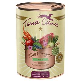 Terra Canis Ragout 6 x 385 g comida húmida para cães - Vaca com brócolos, mirtilos e sálvia