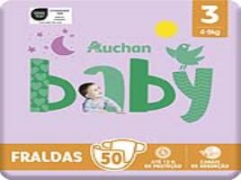 Fraldas Auchan Baby Tamanho 3 4-9kg 50un