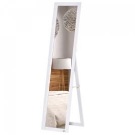 HOMCOM Espelho de pé de Corpo Inteiro Retangular Espelho de Parede com 2 Formas de Uso para Dormitórios Sala de Estar Corredor 37x48x152cm Branco