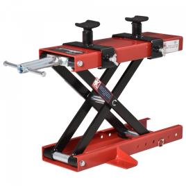 DURHAND Plataforma Elevadora para Motocicletas com Altura Ajustável de 19-53cm Carga Máxima 500kg para Estacionar ou Reparar Oficina Garagem Preto e Vermelho