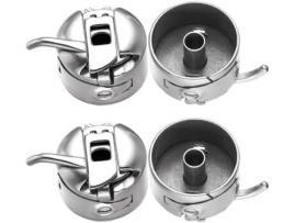 Conjunto de 4 caixas de bobina para máquina de costura Caixa de bobina de aço inoxidável