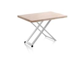 Mesa de centro elevable Lada, duehome, 80 cm (ancho), Roble - Negro, Roble - Blanco