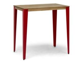 Mesa de Bar BOX FURNITURE Lunds Estilo Industrial (60x120x110 cm - Vermelho)