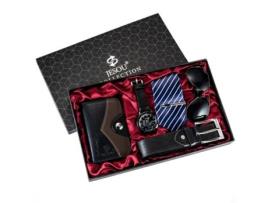 Conjunto de Presente para Homem,Relógio de Pulso Carteira e Óculos de Sol Cinto e Amarrar USIFUL