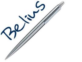 Esferográfica Belius Atom Steel Retratil 1,0 mm Azul