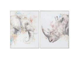 Pintura Dkd Home Decor Moderno Animais 60 X 3,5 X 80 Cm 2 Unidades