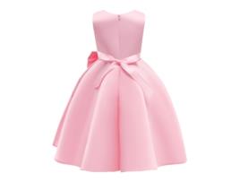 Vestido NNJXD Princesa Manga Laço Poliéster para Menina (150 cm - Rosa)