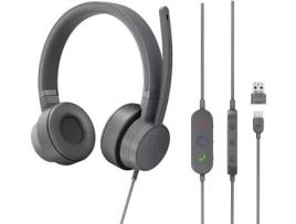 Auscultadores com Fio LENOVO  Gxd1C99243 /Wired Head-Band Calls/Music Usb Type-C Grey