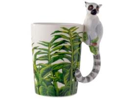 Caneca com Pega Decorada com Animais Da Selva e Um Jardim Zoológico de Lémures PUCKATOR
