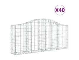 Cestos Gabião Arqueados 40 Peças 200 x 30 x 80/100 cm Ferro Galvanizado