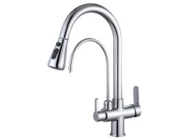 Torneira Extraível DUPLO CROME GRIFERS Osmose Chuveiro 3 vias 2 saídas (Cromado)
