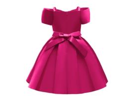 Vestido NNJXD Princesa Ombro 100CM Poliéster para Menina (100 cm - Rosa)