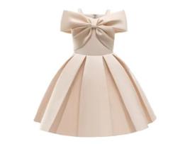 Vestido NNJXD Princesa Ombro Poliéster para Menina (150 cm - Bege)