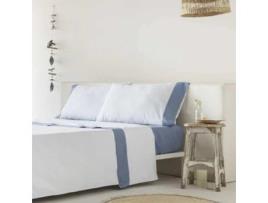 Conjunto de Lençóis COTTON ARTEAN (Cama de 200 cm - Algodão Orgânico - Azul)