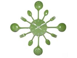 Relógio de Parede MISHA DIY Utensílios de Cozinha (Verde)