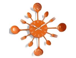 Relógio de Parede MISHA DIY Utensílios de Cozinha (Laranja)