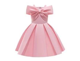 Vestido NNJXD Princesa Ombro Poliéster para Menina (130 cm - Rosa)