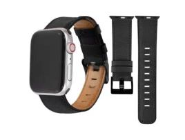 Bracelete Classic Vintage em Pele Ecológico Apple Watch Series 5 44Mm Preto