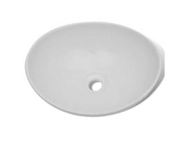 vidaXL Lavatório cerâmica 40x33 cm oval branco