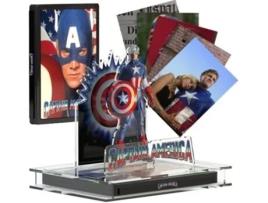Display DVD STORE SPAIN 3D Captain America 1990 Exhibitor Steelbook Versão 3 + Blu Ray