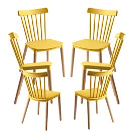 Presentes Miguel - Pack 6 Cadeiras Leka - Amarelo
