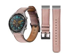 Bracelete Classic Vintage em Pele Ecológico Garmin Forerunner 955 Rosa