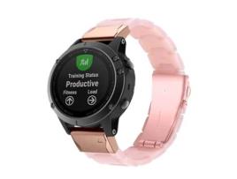 Bracelete Resina Luxury Rosa Garmin Forerunner 945 Lte