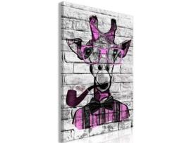 Quadro ARTGEIST Giraffe with Pipe (1 Part) Vertical Pink (60x90)