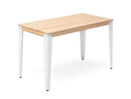 Mesa de Refeição BOX FURNITURE (140 x 80 x 75.5 cm - Madeira e Aço - Branco)