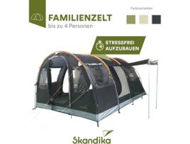 Tenda Familiar SKANDIKA  de Acampamento Gotland   ao Ar Livre 4 Pessoas 2X Cabines Escuras