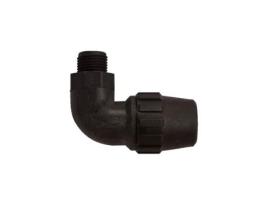 Cotovelo de Polietileno Roscado Macho para Tubo de Irrigação por Gotejamento Várias Medidas Pacote 5 Unidades 40 mm X 11/