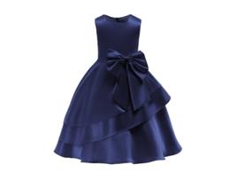 Vestido NNJXD Princesa Manga Laço Poliéster para Menina (100 cm - Azul)
