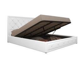 Cama CSD Roman com Estrado Elevatório (Branco - Madeira - 200×180 cm)