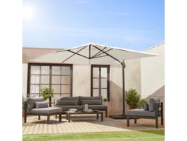 Guarda-Sol Rectangular Wimereux 3 x 4 m Excêntrico 360° Rotativo Cinzento