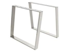Conjunto de Pés de Mesa de 2 75X72 Cm de Aço Inoxidável Prateado Ml-Design