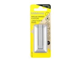 Percha plastico adhesiva cromo mate blister