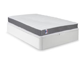 Conjunto Cama + Colchão + Somier DREAMEA PLAY Heaven (Branco - Madeira - 140x190 cm)
