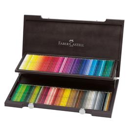 FABER-CASTELL Lápis de Cor Aguarelável Albrecht Dürer, Caixa Madeira com 120 Lápis, Borracha, Afia, Lápis de Grafite e Pincel