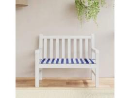 Vidaxl Almofadão P/ Banco Jardim 120X50X3 Cm Tecido Oxford Azul/Branco