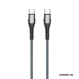 CROWN JAPAN Cabo USB-C (M) - USB-C (M), Cabo de 2 m, Cinzento