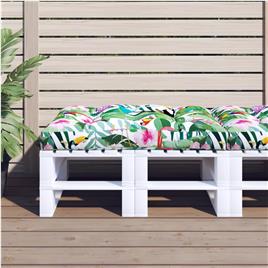 vidaXL Almofadão para sofá de paletes 120x80x12cm tecido multicolorido