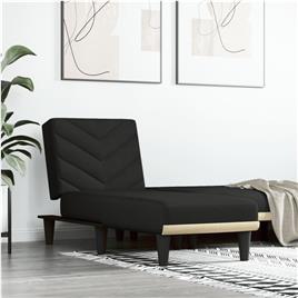 vidaXL Chaise longue tecido preto