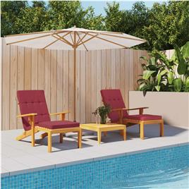 vidaXL Almofadões p/ cadeira terraço 2pcs tecido oxford vermelho tinto