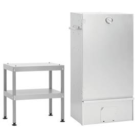 vidaXL Defumador com mesa aço galvanizado