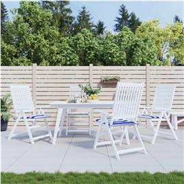 vidaXL Almofadões p/ cadeira 4pcs 40x40x3 cm tecido riscas azul/branco
