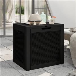 vidaXL Caixa de arrumação p/ jardim 55,5x43x53 cm polipropileno preto