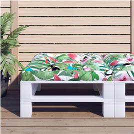 vidaXL Almofadão para sofá de paletes 70x70x12 cm tecido multicolorido