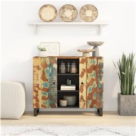 vidaXL Aparador c/ 2 portas 90x33x75 cm madeira recuperada maciça